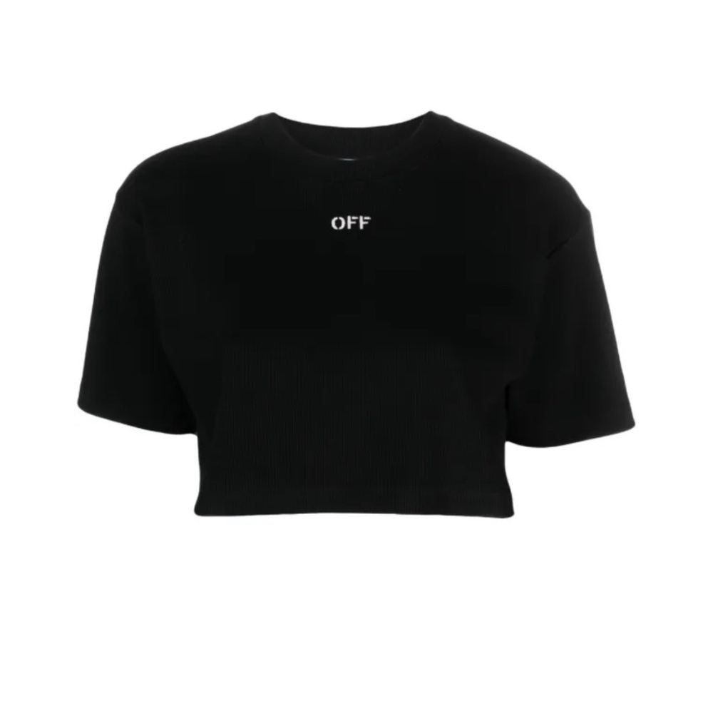 Off-White logo-detail cropped T-shirt